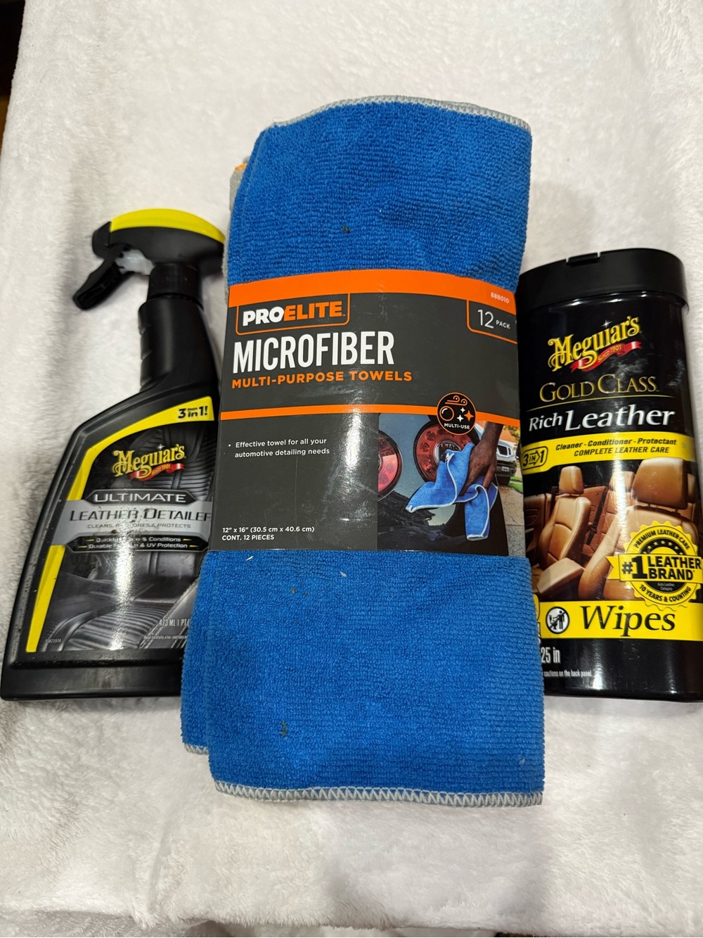 Meguiars Car Detail Bundle with multicolor Microfiber Multi-Purpose Towel - Pack